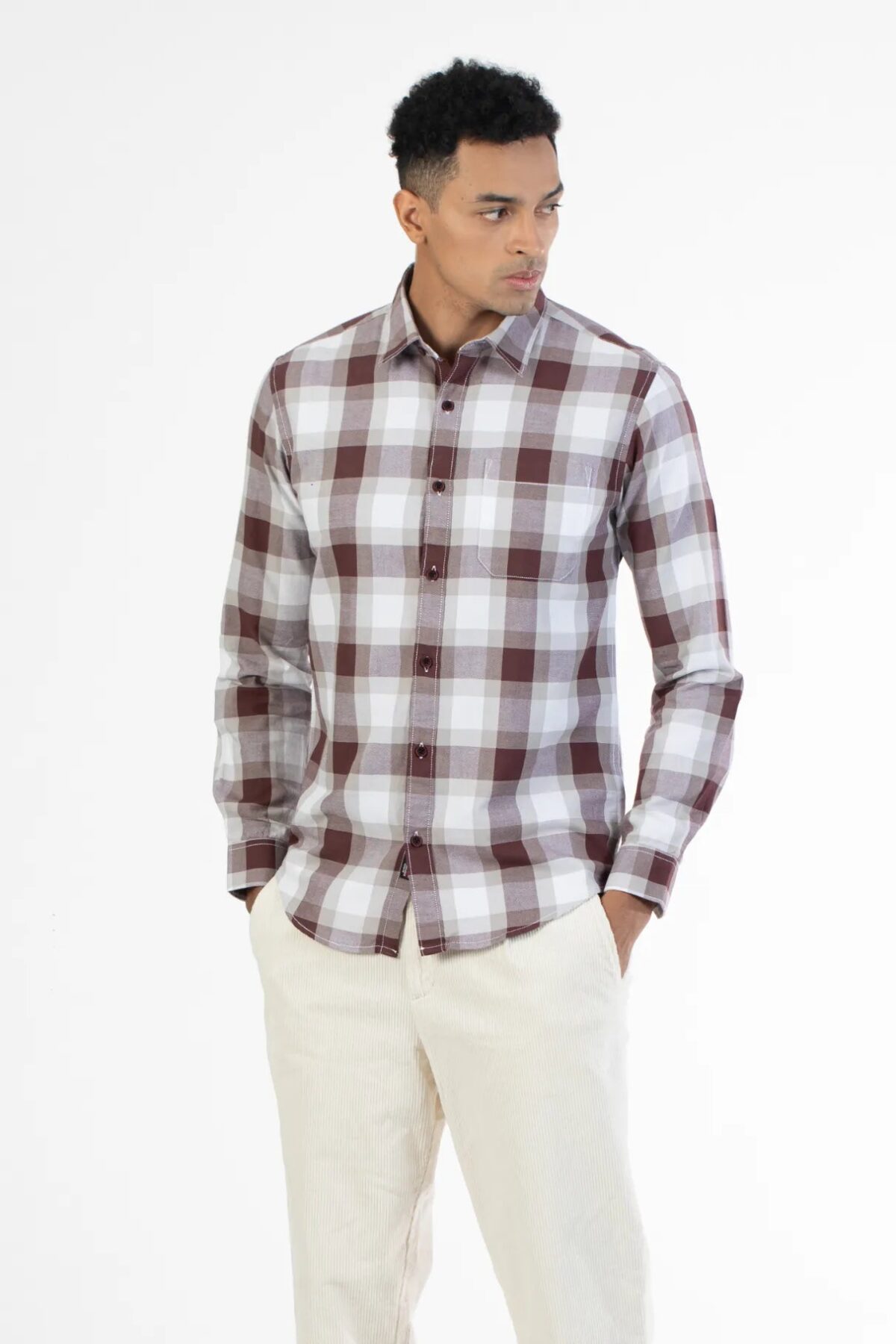 Men Peach Hued Shirt | Coral Reef
