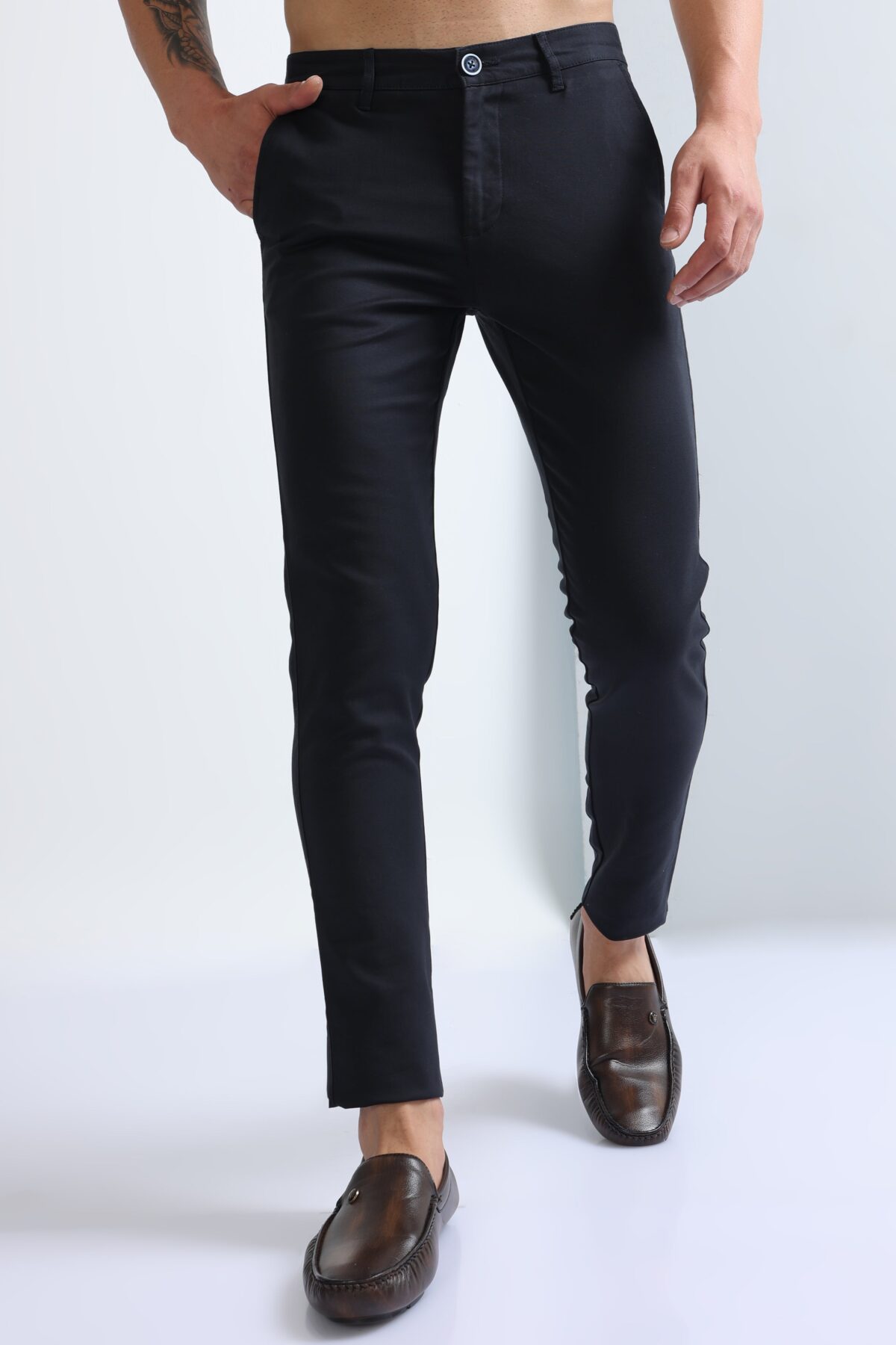 Men Stylish Cotton Stretch Pants | Navy