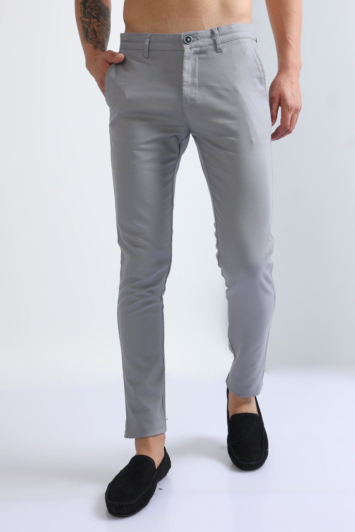 Men Stylish Cotton Stretch Pants | Grey