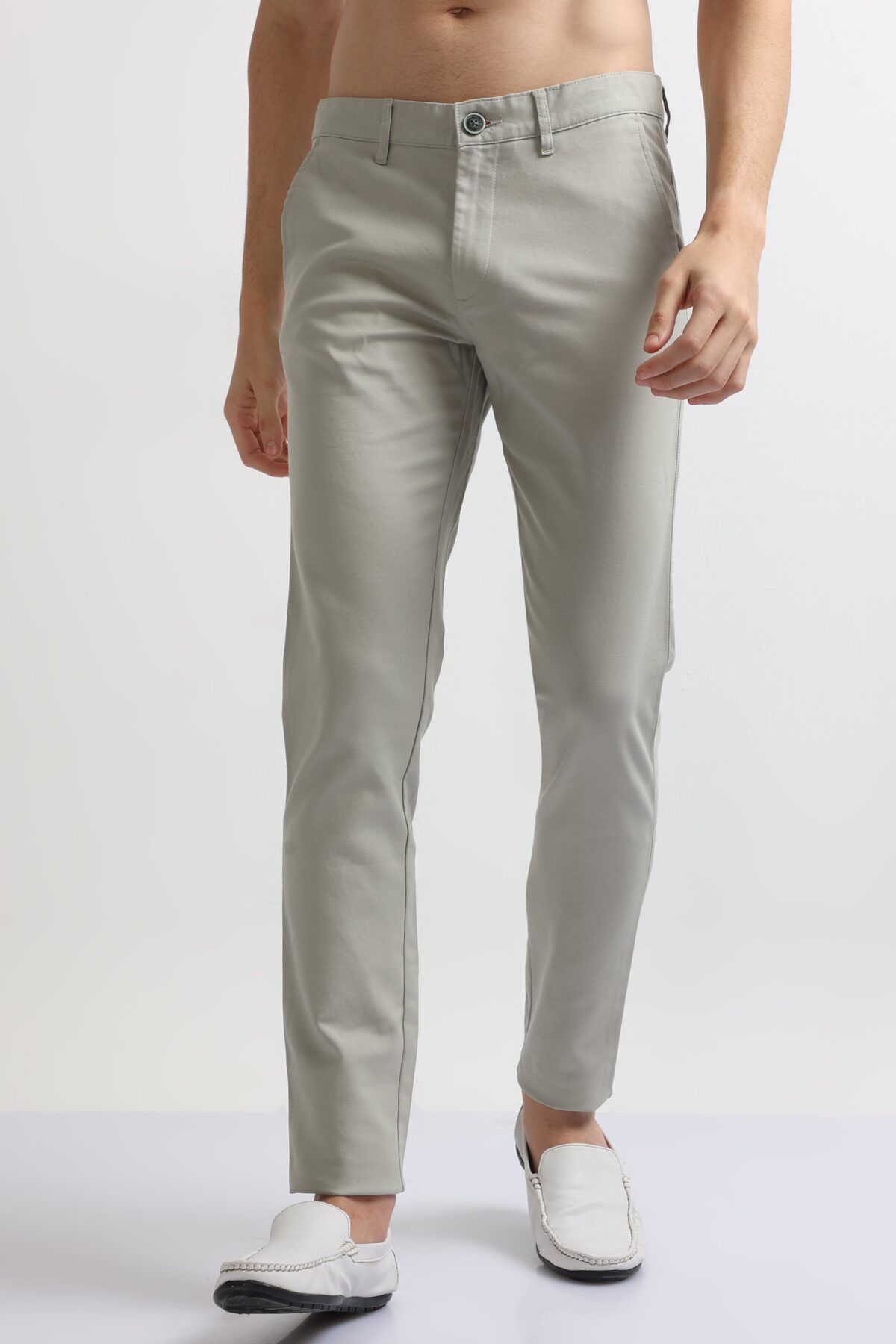 Men Stylish Cotton Stretch Pants | Pista Green