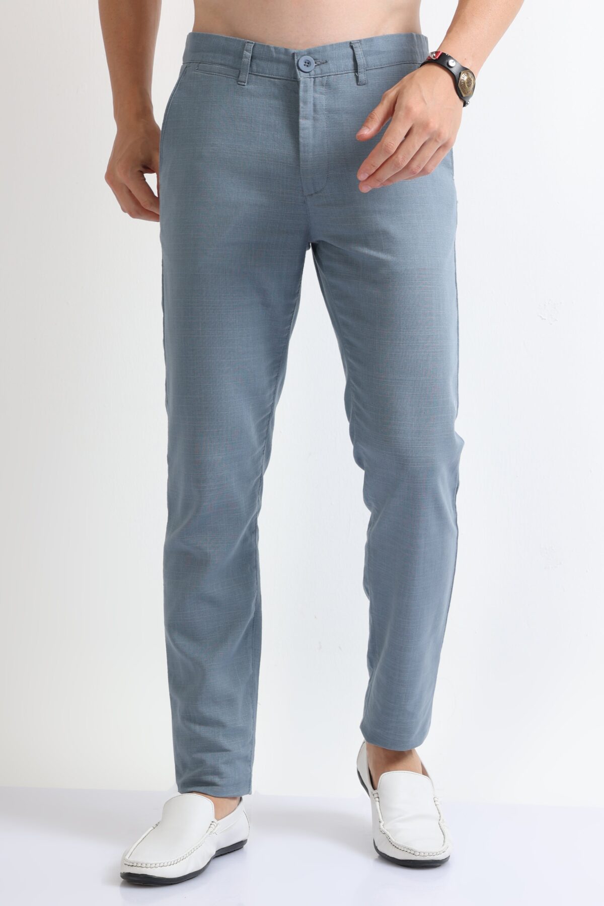 Men Premium Cotton-Linen Blend Pants | Teal
