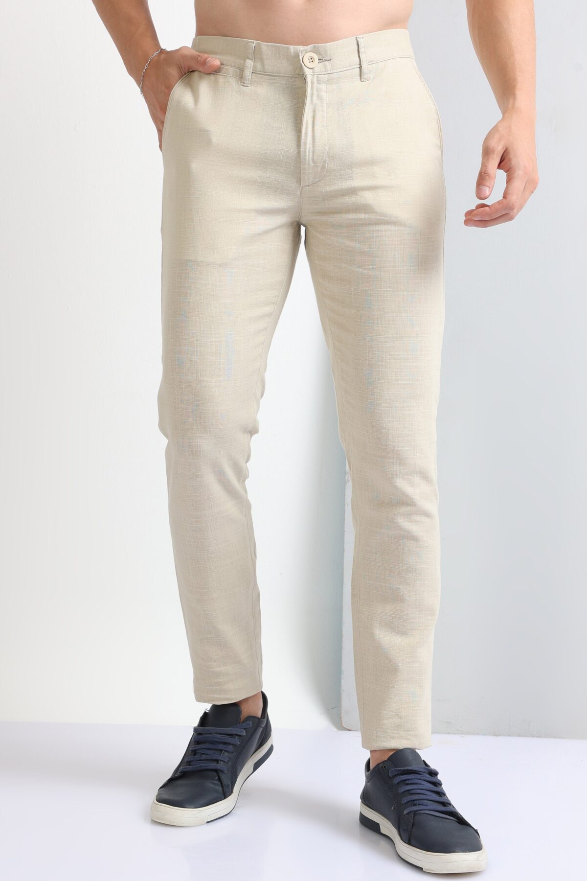 Men Premium Cotton-Linen Blend Pants | Beige