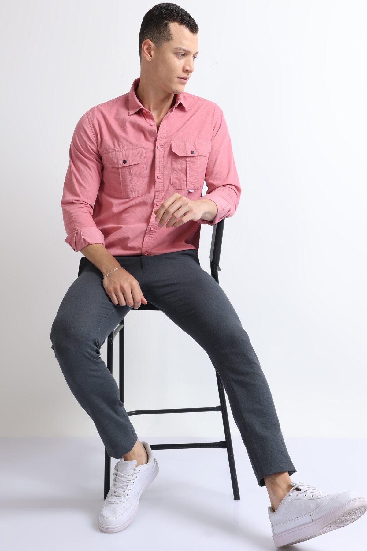 Men Premium Cotton-Linen Blend Pants | Charcoal