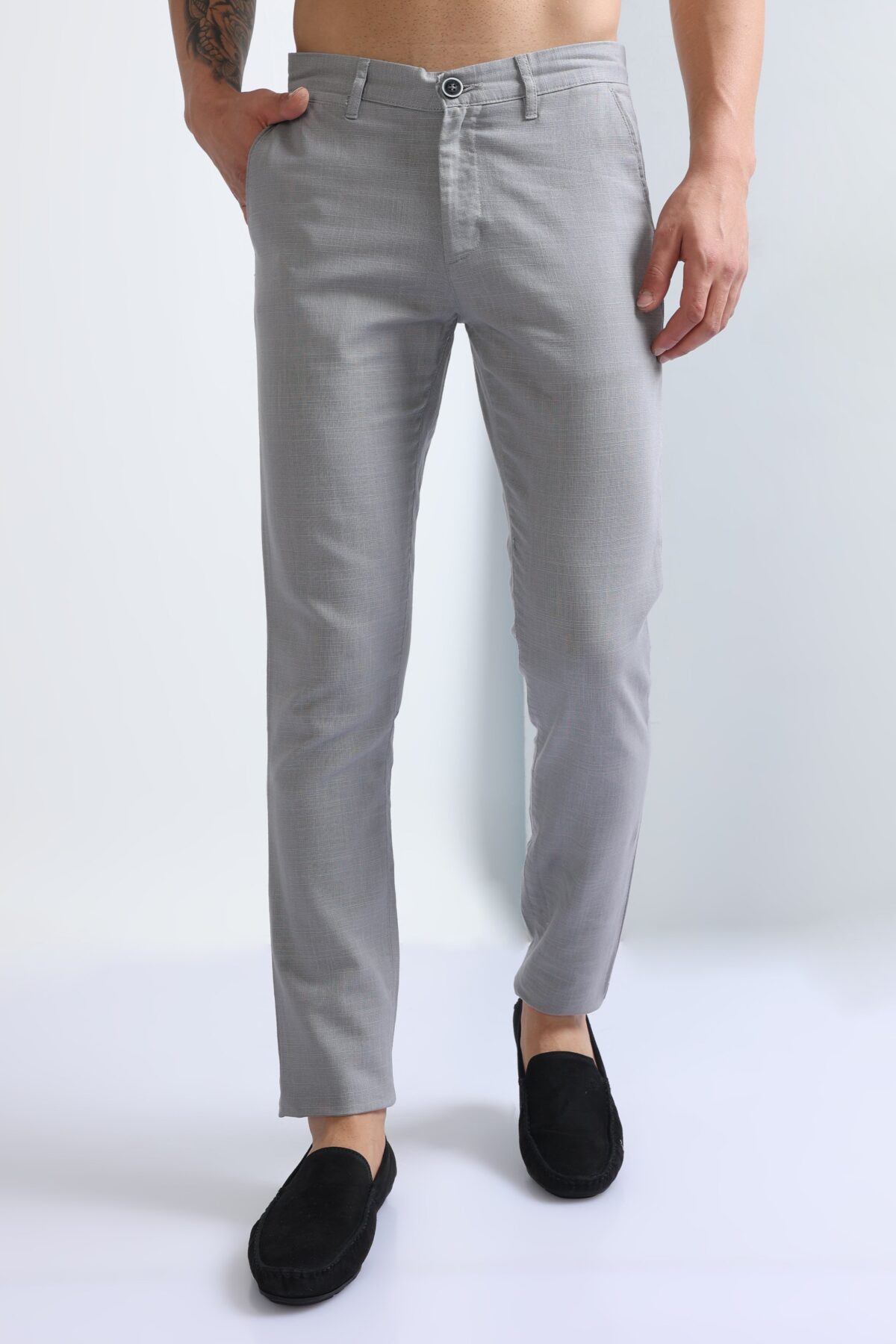 Men Premium Cotton-Linen Blend Pants | Grey
