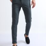 Men Slim Fit Cotton Twill Pants | Teal