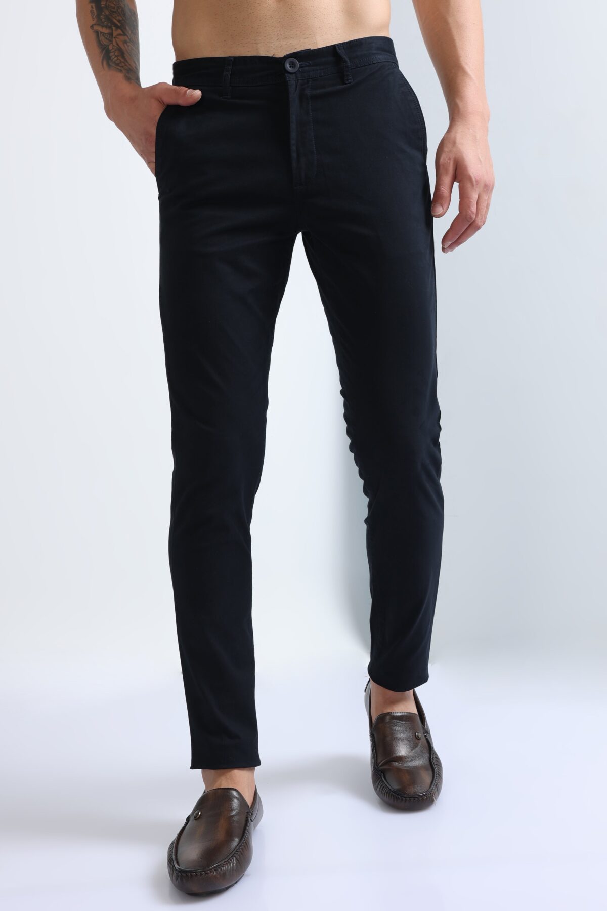 Men Slim Fit Cotton Twill Pants | Navy