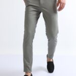 Men Tailored Cotton Twill Trousers | Ash