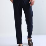 Men Relaxed Linen Drawstring Pants | Navy