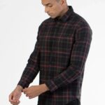 Men Olive Broad Check Shirt | Meadowlands