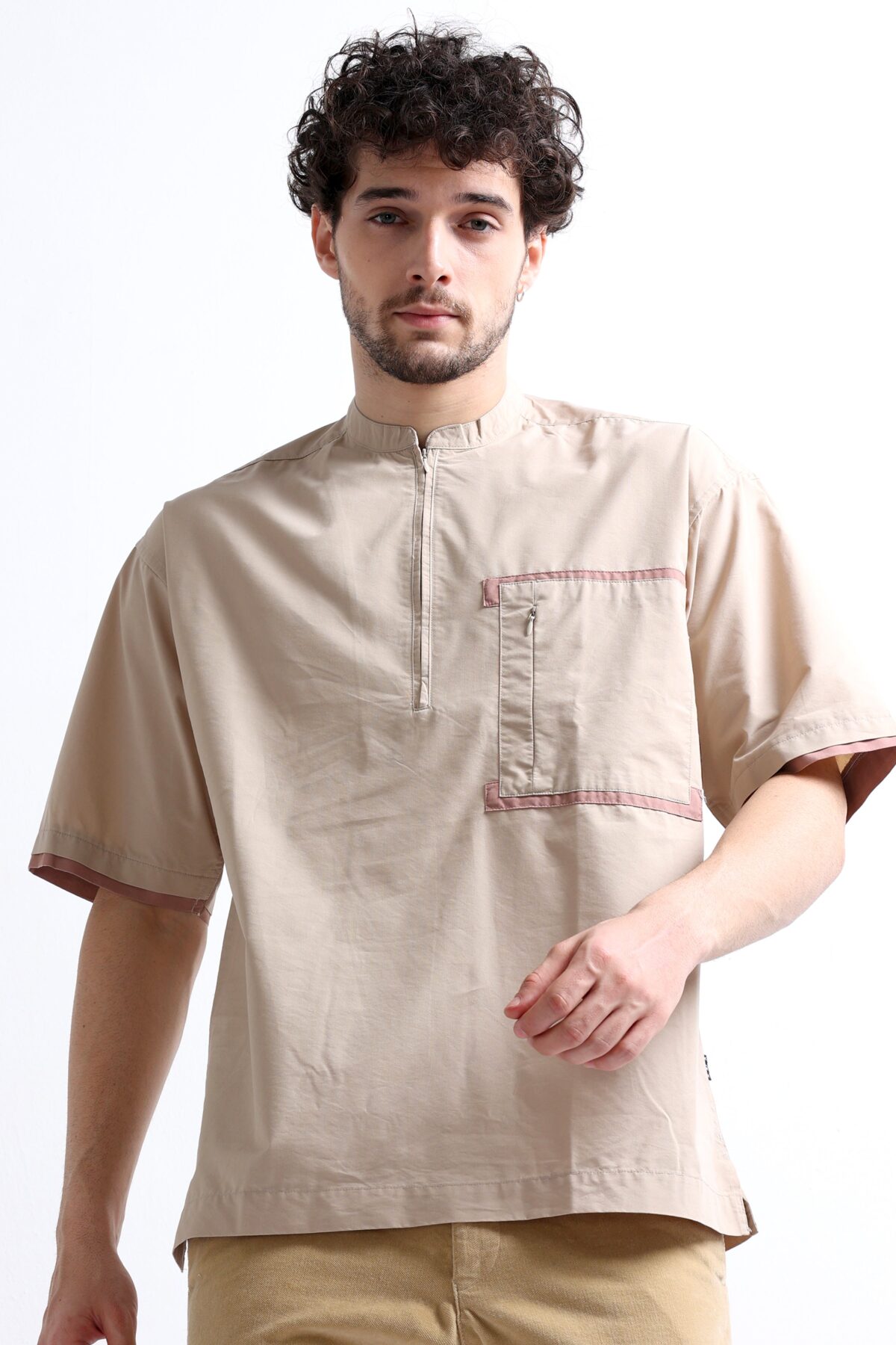 Men Foam Chinese Collar Fashionable Shirt