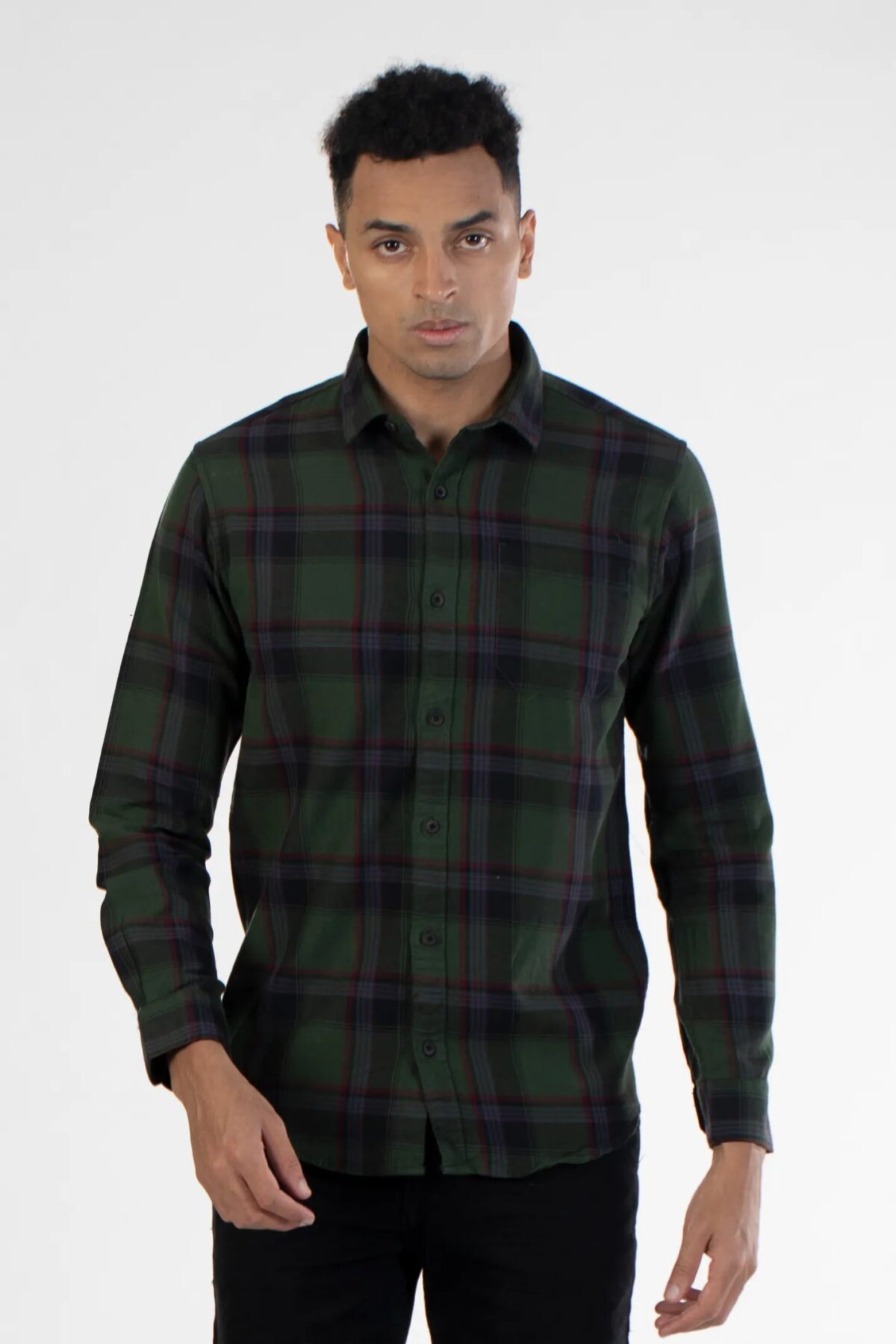 Men Navy Luxe Flannel Shirt | Deep Sea Hues