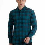 Men Black Dupplin Check Shirt | Obsidian Grid