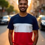 Men?s Tri-Color Soft Block Cotton T-Shirt