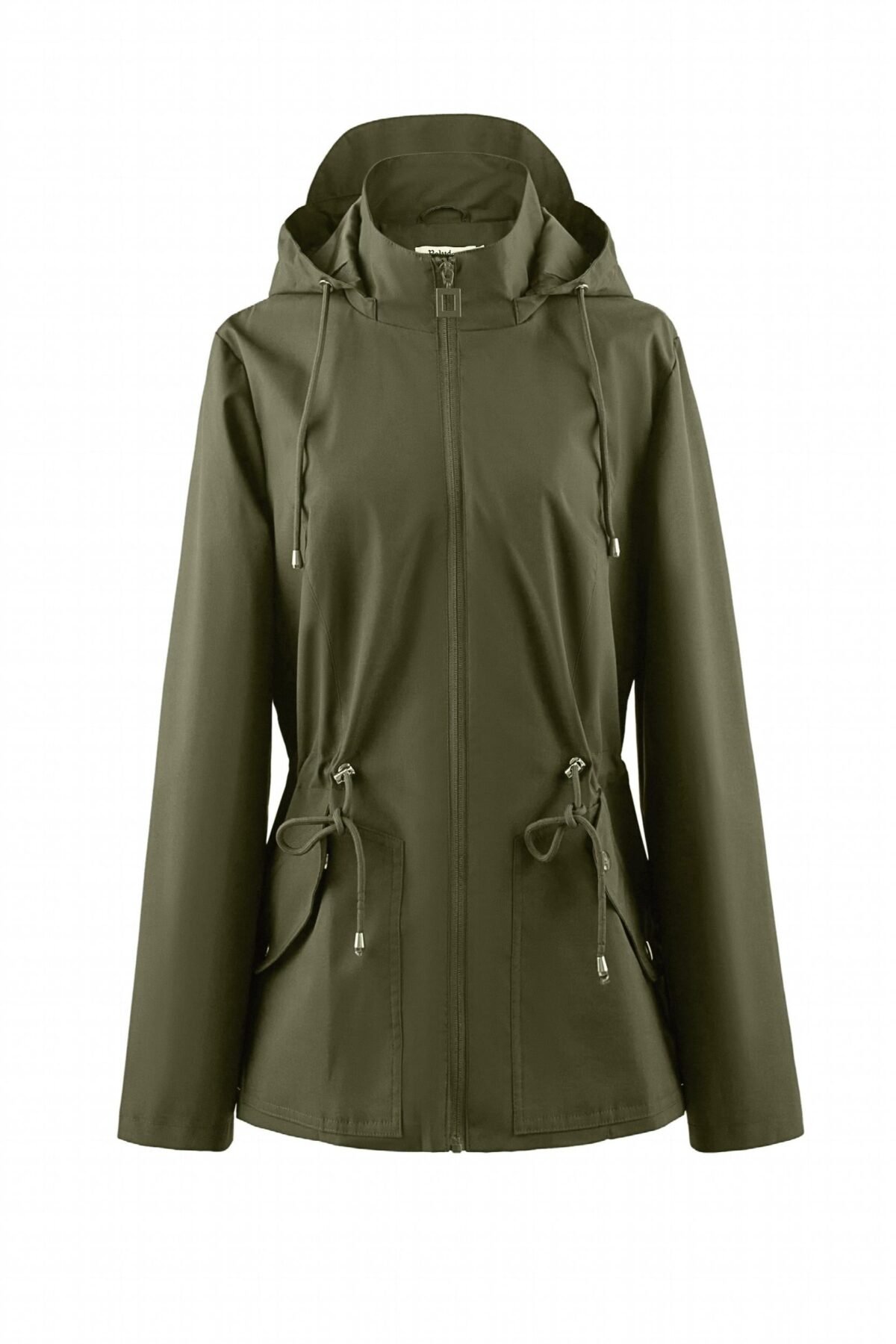 Women's Green Waterproof Windbreaker Raincoat Lightweight Hooded Jacket