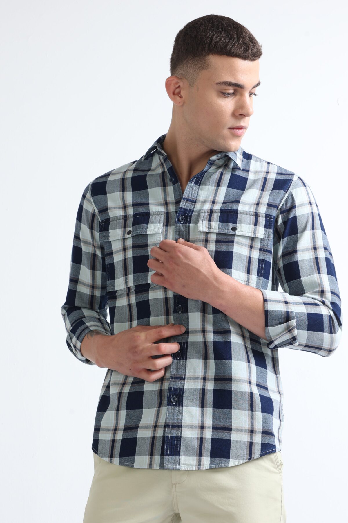 Men Blue Adventure Cargo Shirt | Ice Glacier