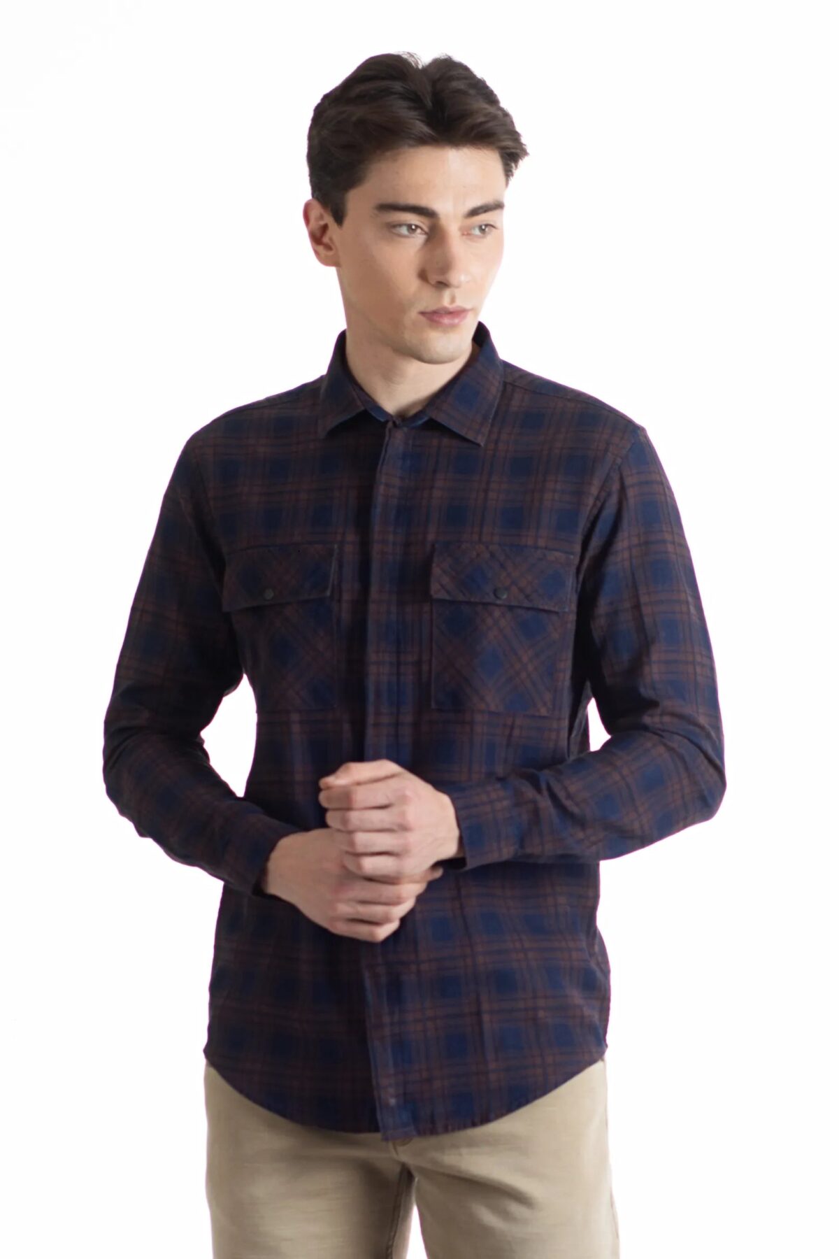 Men Maroon Flannel Check Shirt | Winewood