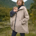 Grey 3 in 1 Maternity and Babywearing Waterproof Raincoat for Women