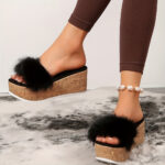 Maison Fuzzy Wedge Sandal