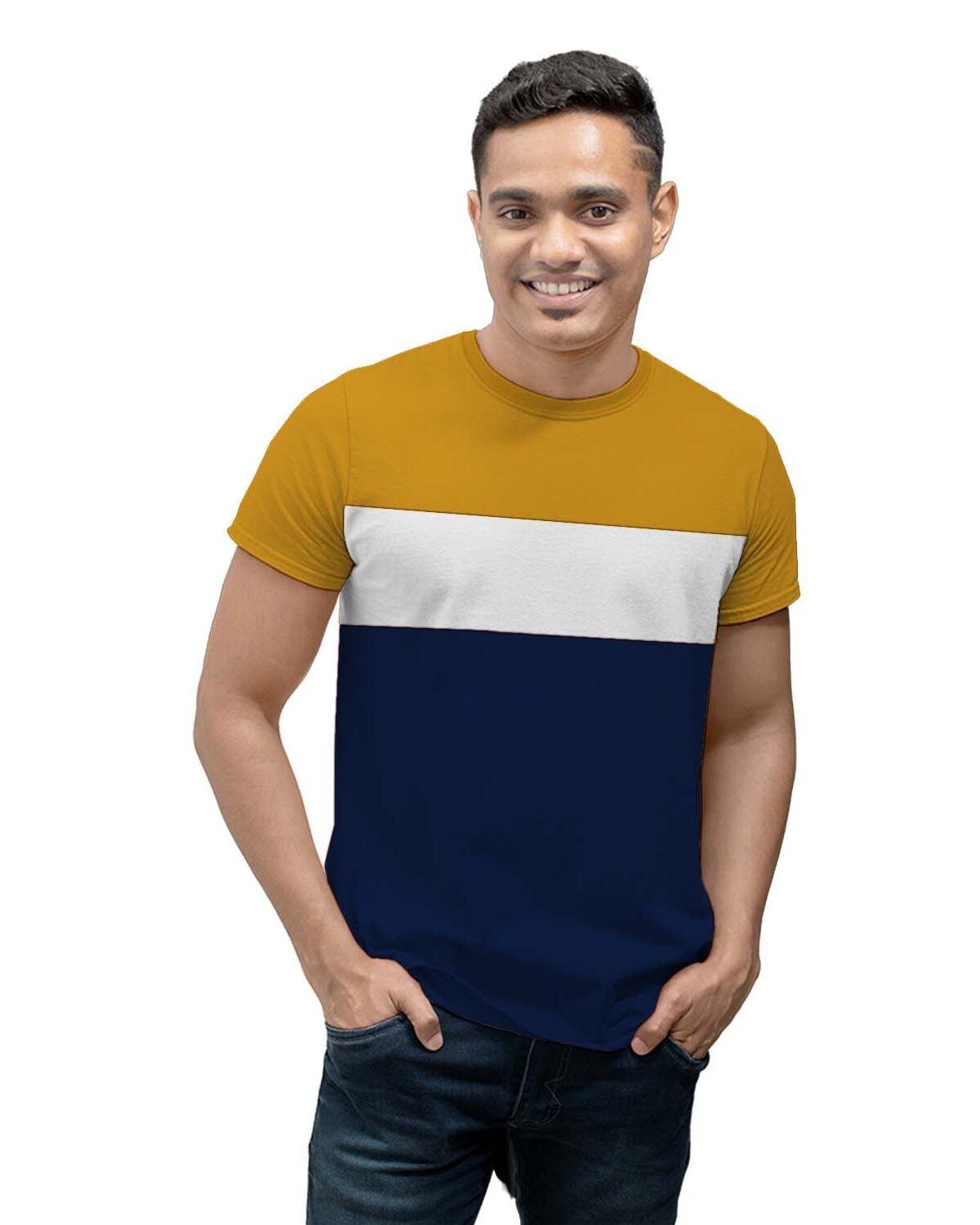 Color Block Cut-Sew T-Shirt for Men