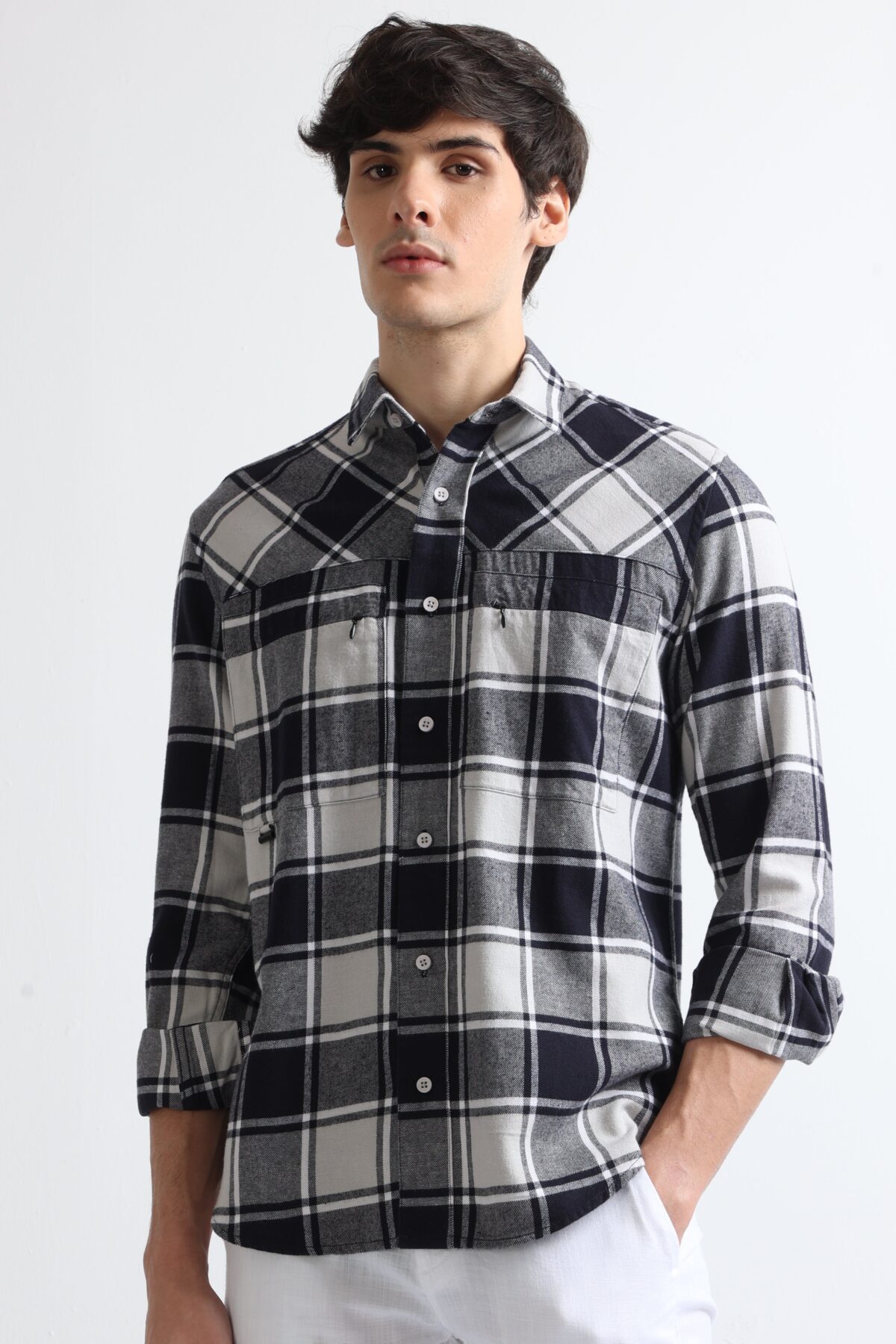Men Grey Twill Adventure Shirt | Ash Grey