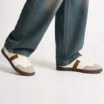 Fast Wear Beige Suede Lace-Up Sneakers