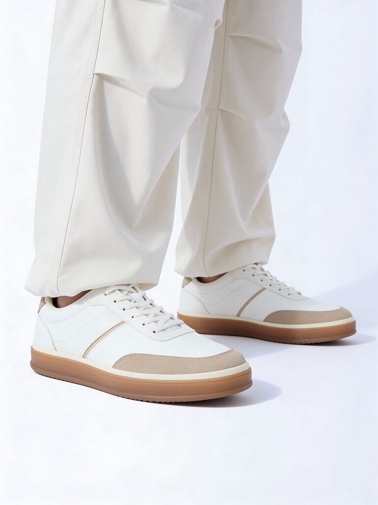 Fast Wear White Suede-DFast Wearil Lace-Up Sneakers