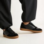 Fast Wear Black Floral Embossed Suede Sneakers