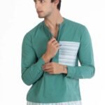Sea Green Round Neck Kurta Shirt for a Stylish Look for Men
