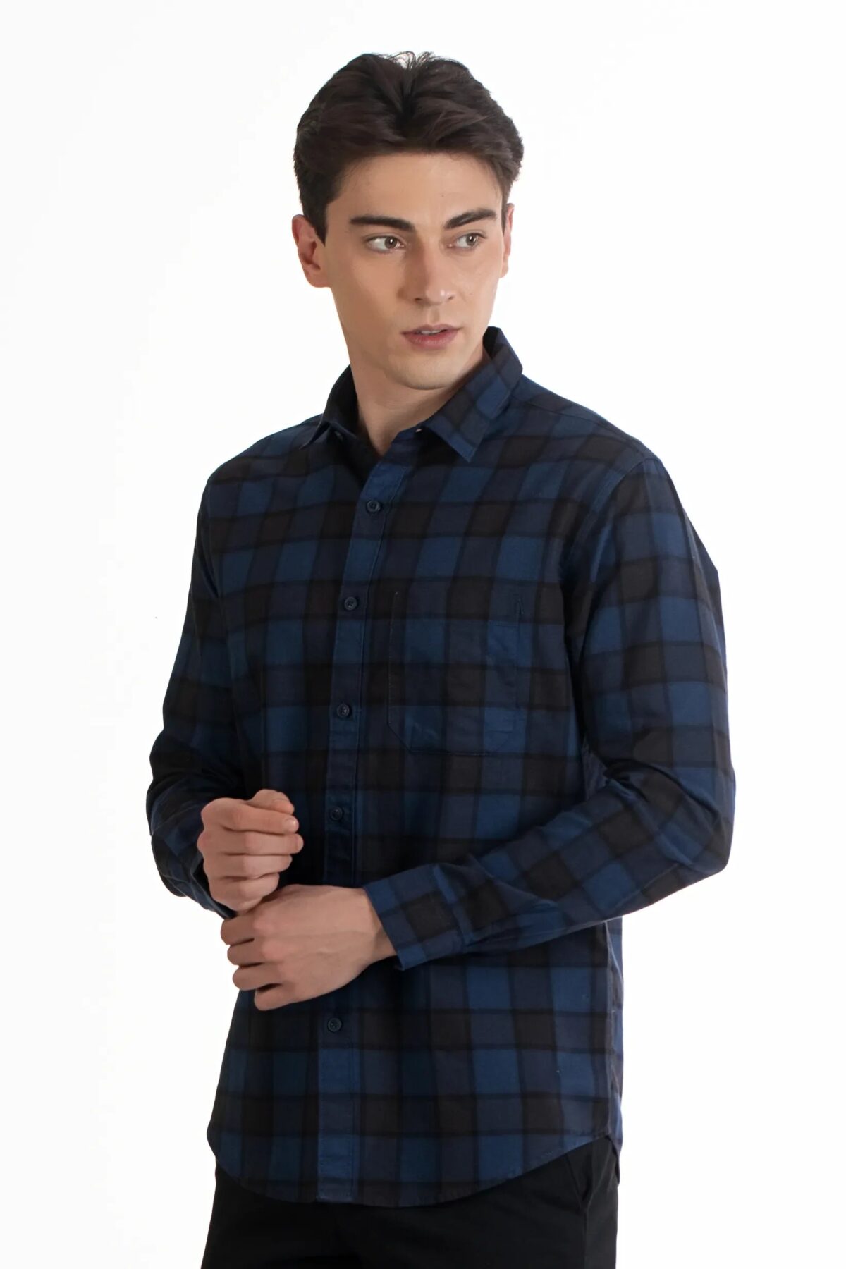 Men Teal Flannel Shirt | Glacier Peaks