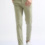 Men Elegant Cotton Stretch Trousers | Pista Green