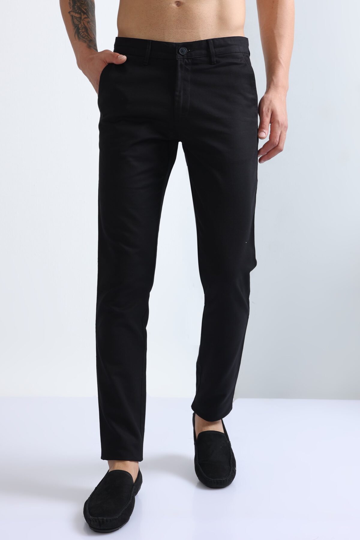 Men Everyday Cotton Trousers | Black