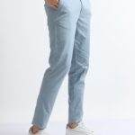 Men Elegant Cotton Stretch Trousers | Teal
