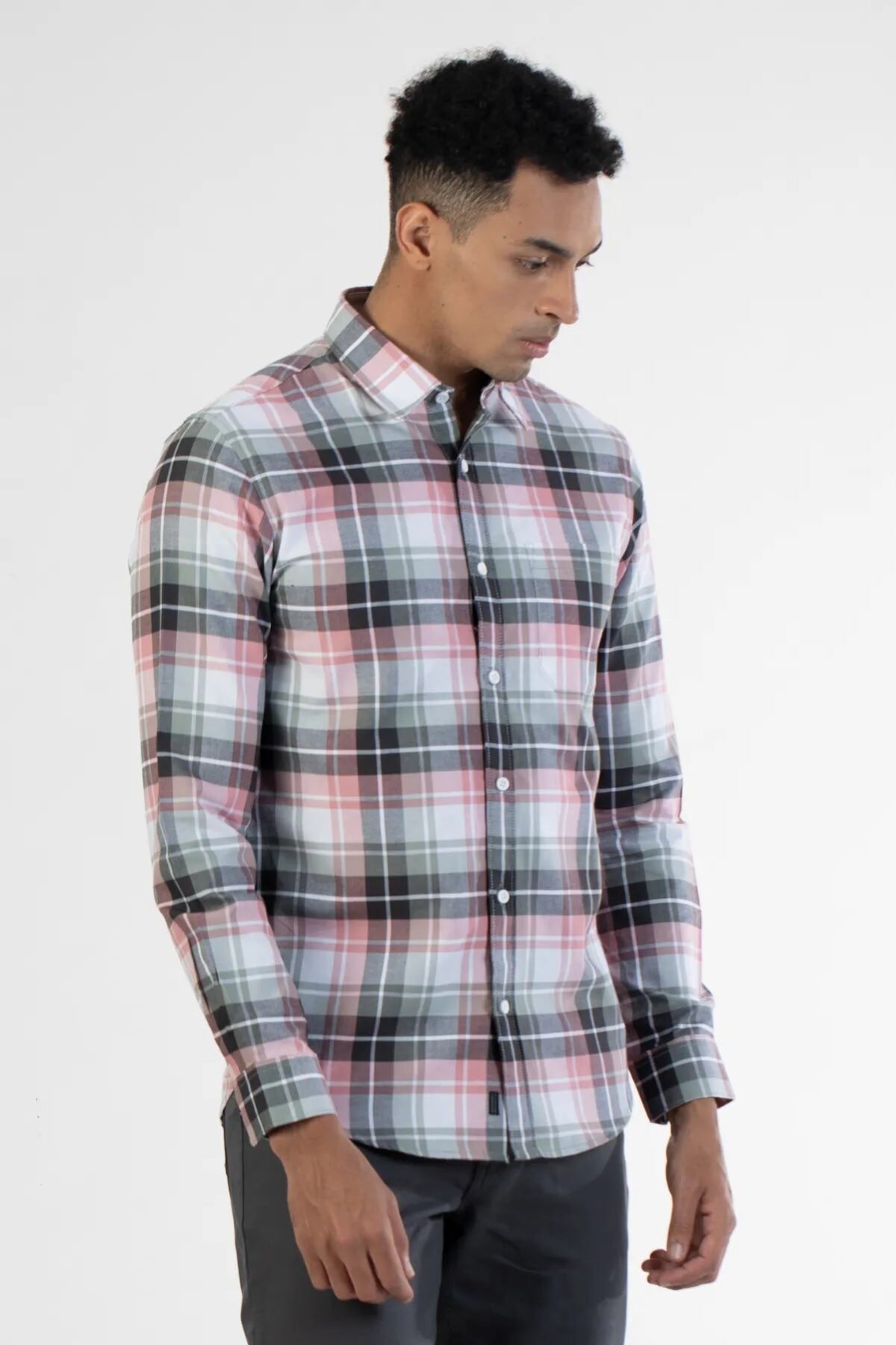 Men Blue Smart Plaid Shirt | Pacific Horizon