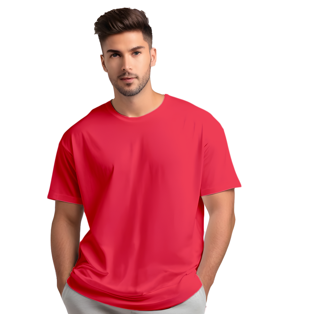 Classic Red Drop Shoulder Men T-Shirt