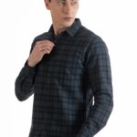 Men Grey  Plaid Shirt | Slate Ash