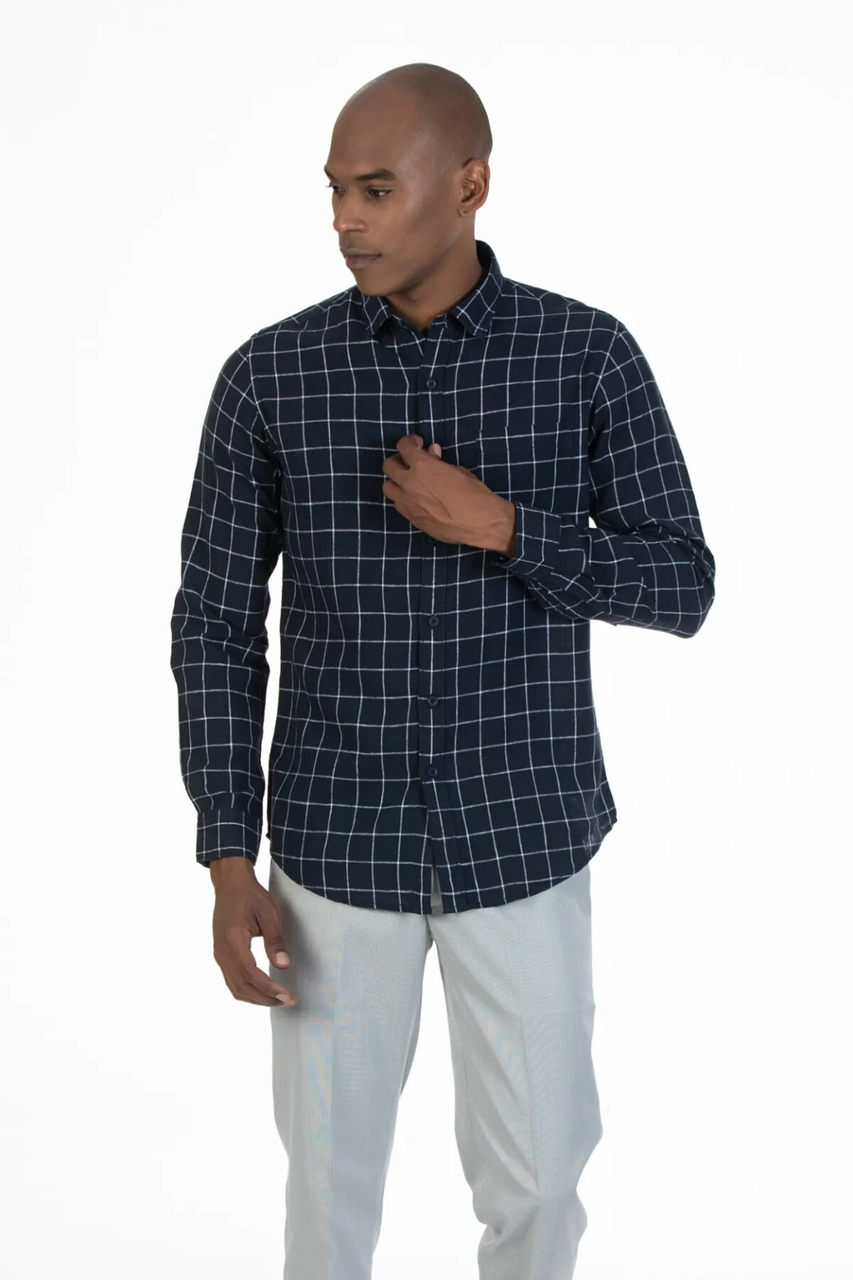Men Brown Luxe Plaid Shirt | Cocoa Maple