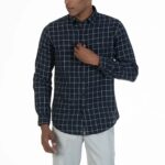 Men Brown Luxe Plaid Shirt | Cocoa Maple