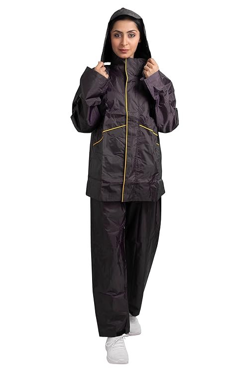 Women's Purple Waterproof Raincoat Stylish Hooded Rainwear