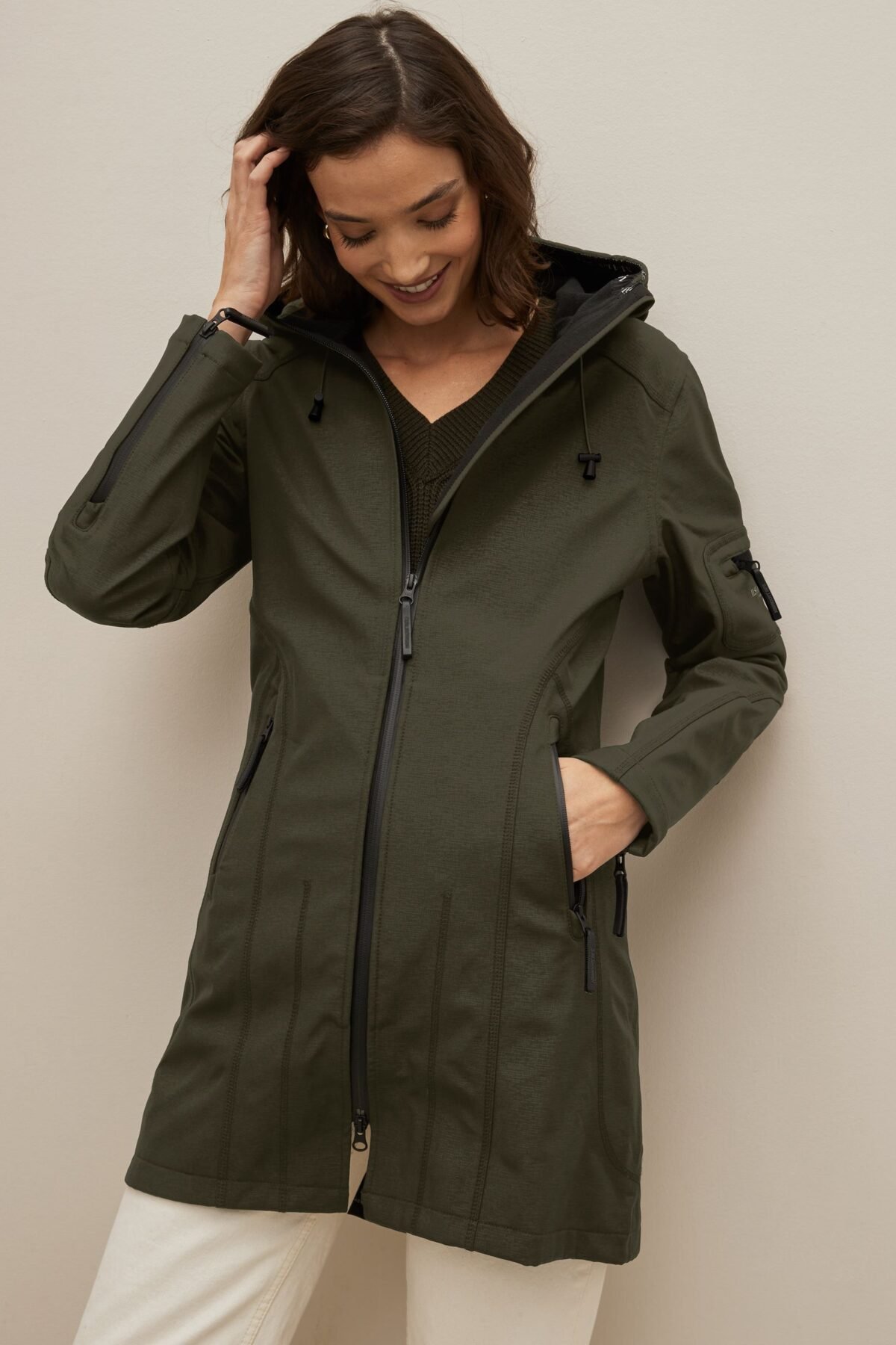 Women's Green Waterproof Functional Raincoat Durable All Weather Wear