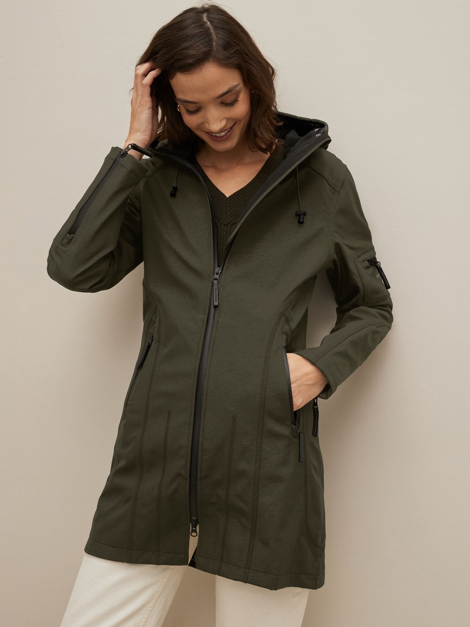 Women's Green Waterproof Functional Raincoat Durable All Weather Wear
